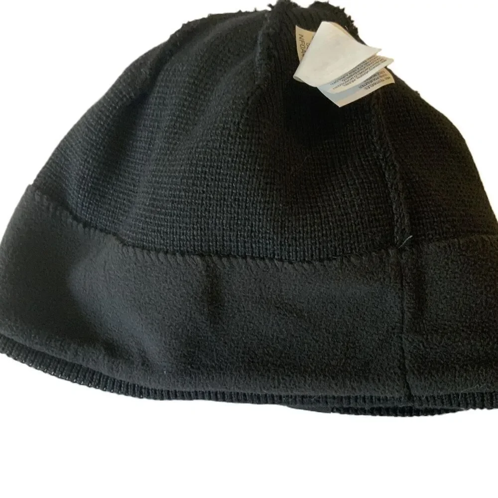 The North Unisex‎ Face Black Embroidered Logo Knit Hat Sz One Sz Grunge Normcore